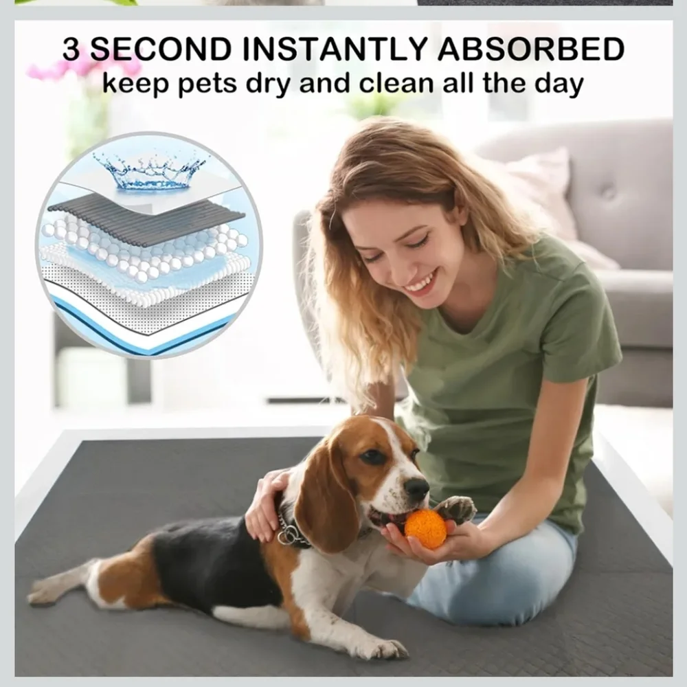 30 Pcs Leakproof Dog Training Pads - Black 48X36